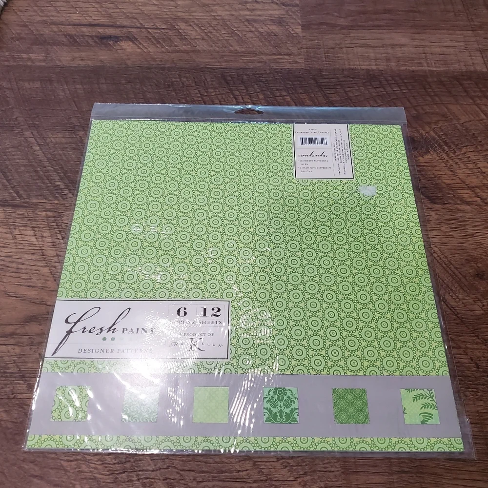 K and Company Marcella Fresh Paint Scrapbooking Paper Designer Pattern Green New
